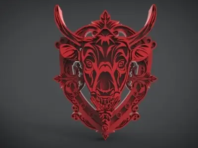 Dark Horse Shield Low-poly 3D model