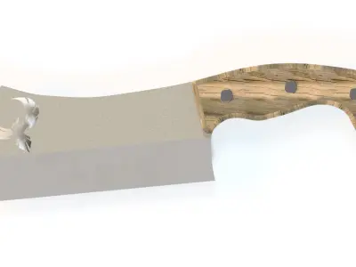 Cleaver knife Low-poly 3D model purchase
