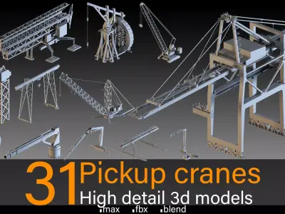 31- Pickup cranes 3D model
