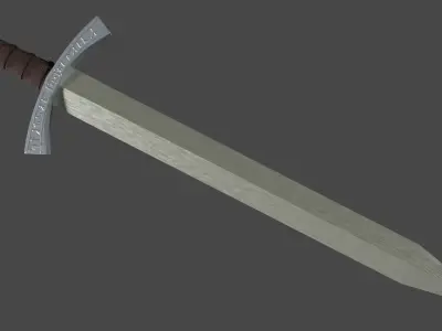 Spatha sword with Falchion handle Low-poly 3D model