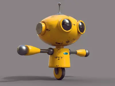 Small Little Robot Low-poly 3D model