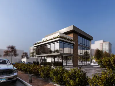 Modern Corporate Office Building 3D model