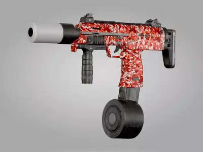 PBR MP7A1 Low-poly 3D model