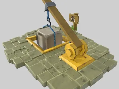 Low Poly Stone Quarry for Game or Animation Low-poly 3D model
