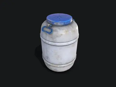 White plastic Barrel Low-poly 3D model
