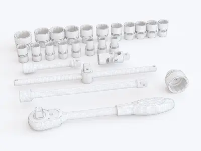 Set of wrenches 02 3D model