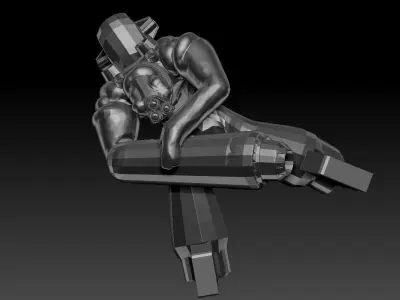Hovering Mech Gunner Free 3D model