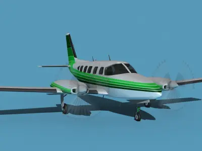 Piper PA-31-350 Navajo Chieftain V07 3D model