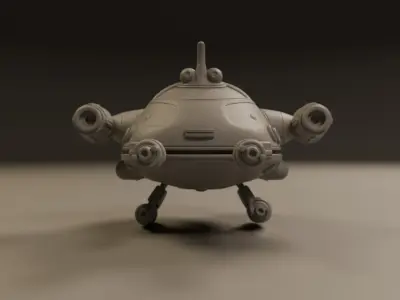 spaceship 3D print model from CGTrader
