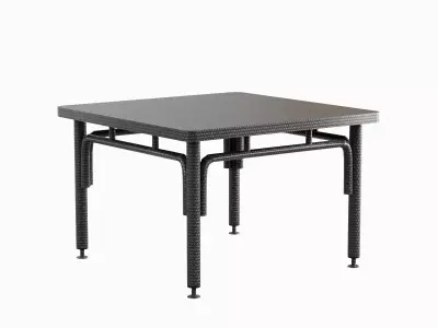 Metallic Table Set Low-poly 3D model