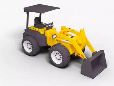 Bulldozer lowpoly 3D model