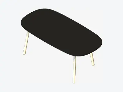 Desk - Timberline - Rounded - Rectangle Low-poly 3D model