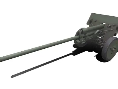 ZiS 2  Anti Tank Gun Low-poly PBR Low-poly 3D model