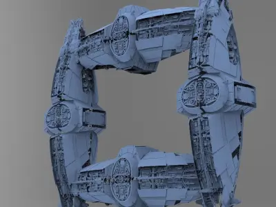 Jupiter Ancient tech temple Space station  3D model