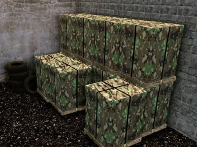 Palette Stack 3d Model - Low Poly  Low-poly 3D model