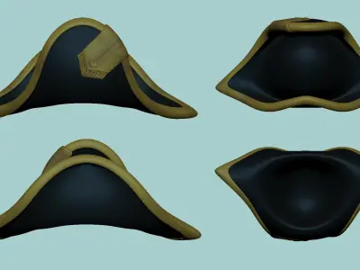 Barbossa Corsair Hat - Pirate Costume Low-poly 3D model