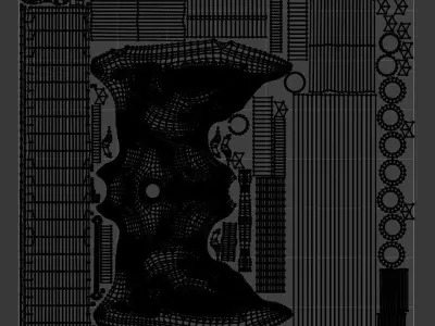 Battle double-sided axe 3D model