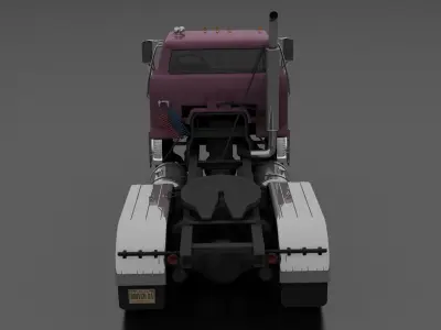 H-Series HDT-950 Semi Truck Day Cab 1961 Low-poly 3D model