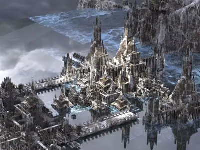 Holy Temple in Snow kit  bash 3D model