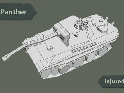 Panther Tank Pack Low-poly 3D model