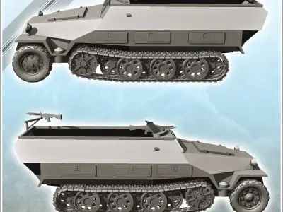 SdKfz 251-1 german armored personnel carrier 8 - World War Two S 3D print model