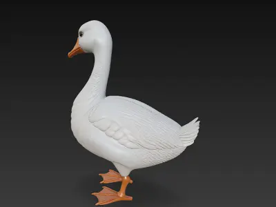 Duck 3D Model Basic - Low Poly Simple Low-poly 3D model