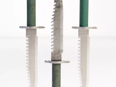 Rambo Survival Knife Low-poly 3D model