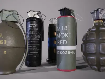Grenade collection military 3D model