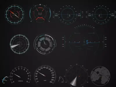 Sci-Fi Hud Elements dashboard 3D model