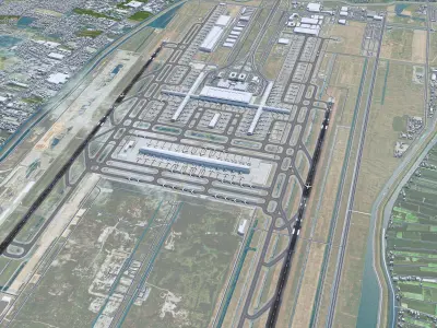 Bangkok Suvarnabhumi Airport 12km Low-poly 3D model