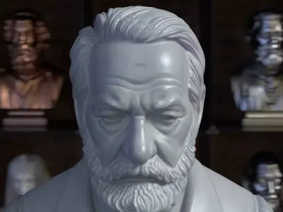 Victor Hugo Bust Sculpture 3D Printable STL File 3D print model
