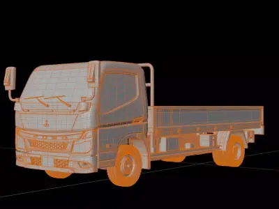 Mitsubishi Fuso Canter e City Flatbed Truck 3D model