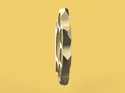 BRASS KNUCKLES HAND KNUCKLE DUSTER SELF DEFENSE FIST LOAD GRIP 3D model