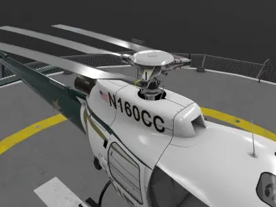  AS-350 Hillsborough County Sheriff Animated Low-poly 3D model