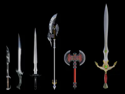swords sword Low-poly 3D model
