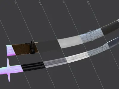 Medieval Saber Low-poly 3D model