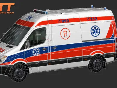 Mercedes benz Sprinter Ambulance Low-poly 3D model