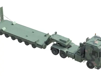 DAF Tropco Truck with Trolley   Low-poly 3D model