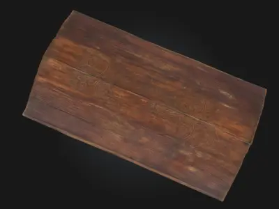 Antique Wooden Chest Vintage Storage Model 3D model