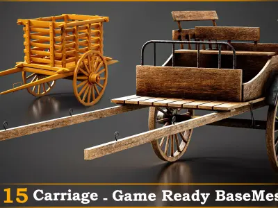 15 Carriage 3d models-Game Ready Base Mesh Low-poly 3D model