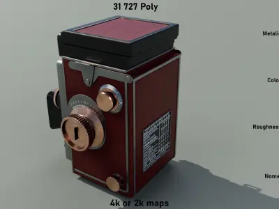 Ancient Camera Low-poly 3D model