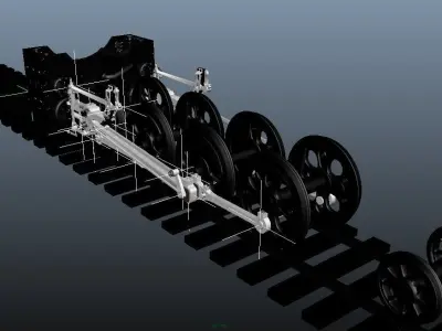 Steam locomotive D51 3D model
