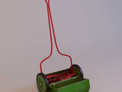 Lawn Mower Machine Low-poly 3D model