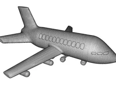 Wooden Toy Aeroplane Low-poly 3D model