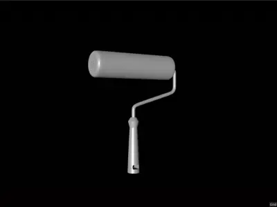 Round roller paint brush 3D model Free 3D model