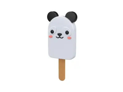 Cartoon Panda Ice Cream Cute Low-poly 3D model