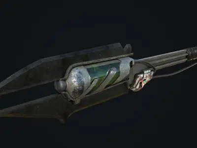 Toxic Spear-Axe Low-poly 3D model