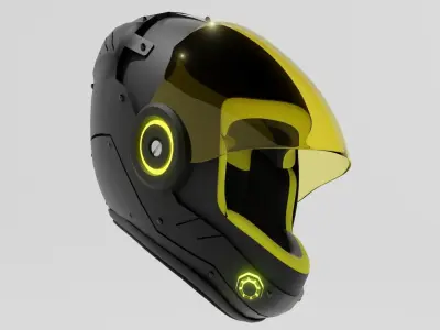 COSMOPUNK helmet with eyes 3D model