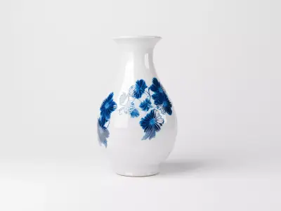Decorative Ceramic Vase with Floral Pattern  PBR Textured model 3D model