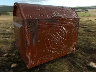 trunk old antique Free low-poly 3D model